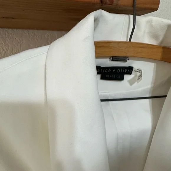 Alice + Olivia Wheaton Shawl Colllar Wrap Blazer in Off White - Picture 9 of 16